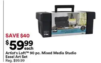 Michaels Artist's Loft 90 pc. mixed media Studio easel Art Set offer