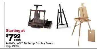 Michaels Artist's Loft Tabletop Display Easels offer