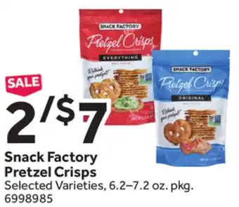 Stop&Shop Snack Factory Pretzel Crisps offer