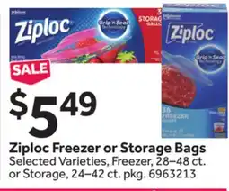 Stop&Shop Ziploc Freezer or Storage Bags offer