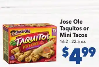 Vallarta Supermarkets Jose Ole Taquitos or Mini Tacos offer