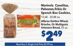 Vallarta Supermarkets Marinela Canelitas, Polvoron, Trikis Or Sponch Box Cookies offer