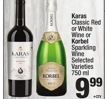 Super King Markets Karas Classic Red or White Wine or Korbel Sparkling Wine offer