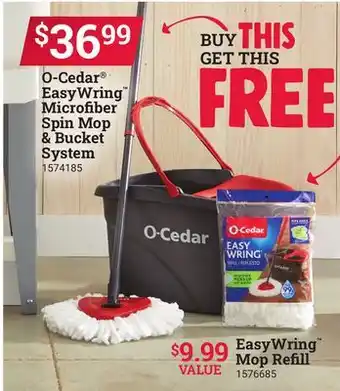 Ace Hardware O-Cedar EasyWring Microfiber Spin Mop & Bucket System offer