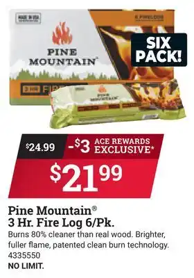 Ace Hardware Pine Mountain 3 Hr. Fire Log 6/Pk offer