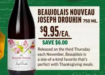 Central Market Beaujolais Nouveau Joseph Drouhin offer