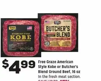 Grocery Outlet Free Graze American Style Kobe Or Butcher's Blend Ground Beef offer