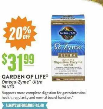 Natural Grocers Garden Of Life Omega-zyme Ultra offer