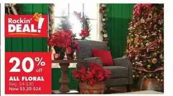 Big Lots 20% Off All Floral offer