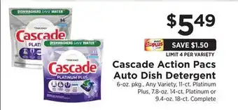 ShopRite Action Pacs Auto Dish Detergent offer