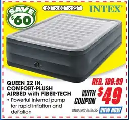 Big 5 Intex Queen 22 Comfort-Plush Airbed with Fiber-Tech offer