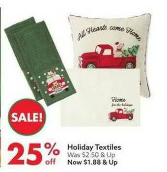 Big Lots Holiday Textiles offer