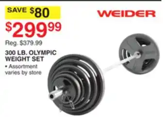 Dunham's Sports 300 LB. OLYMPIC WEIGHT SET offer