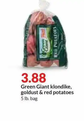 Hy-Vee Green Giant Klondike, Goldust & Red Potatoes offer
