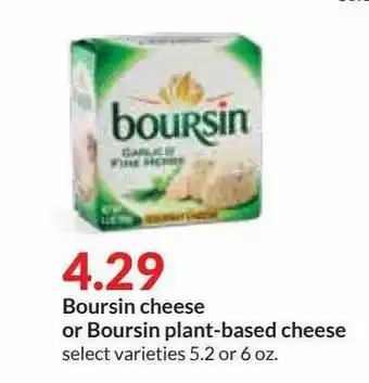 Hy-Vee Boursin Cheese Or Boursin Plant-based Cheese offer