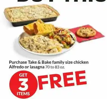 Hy-Vee Take & Bake Family Size Chicken Alfredo Or Lasagna offer