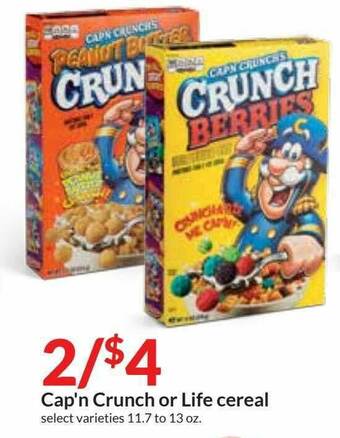 Hy-Vee Cap'n Crunch Or Life Cereal offer