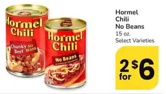 Albertsons Hormel Chili No Beans offer