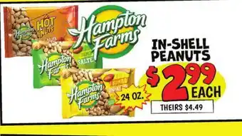 Ollie's Hampton Farms IN-SHELL PEANUTS offer