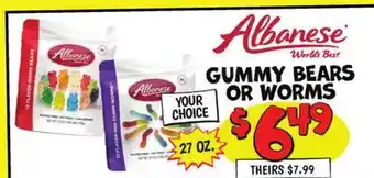 Ollie's Albanese GUMMY BEARS OR WORMS offer