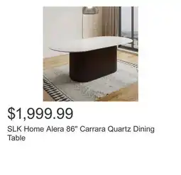 Costco SLK Home Alera 86 Carrara Quartz Dining Table offer