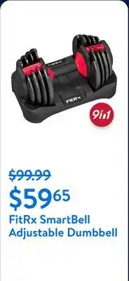 Walmart FitRx SmartBell, 9 in 1 Adjustable Dumbbell, 25 lb offer
