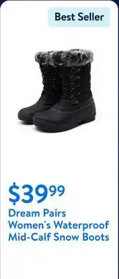 Walmart Dream Pairs Women Winter Mid Calf insulation Waterproof Faux Snow Boots offer