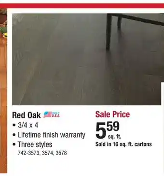 Menards Great Lakes Wood Floors Warm Cottage Oak 3/4 x 4 Solid Hardwood Flooring (16 sq.ft/ctn) offer