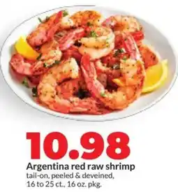 Hy-Vee Argentina red raw shrimp offer