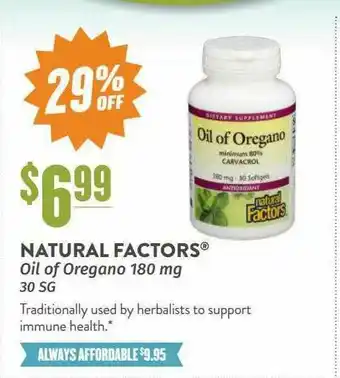 Natural Grocers Natural Factos Oil Of Oregano 180 Mg offer