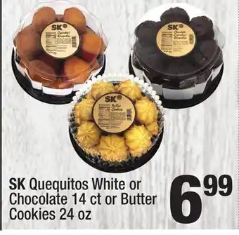 Super King Markets SK Quequitos White or Chocolate 14 ct or Butter Cookies 24 oz offer