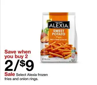 Target Select Alexia frozen fries and onion rings offer