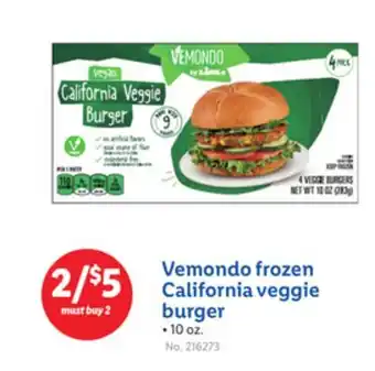 Lidl Vemondo frozen California veggie burger offer