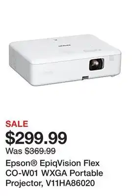 Office Depot Epson EpiqVision Flex CO-W01 WXGA Portable Projector, V11HA86020 offer