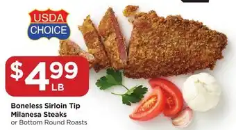 Food 4 Less Boneless Sirloin Tip Milanesa Steaks offer