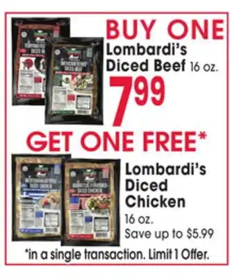 Jewel-Osco Lombardi's Diced Beef offer