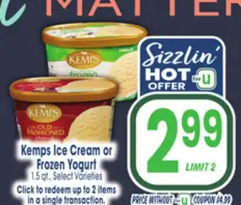 Jewel-Osco Kemps Ice Cream or Frozen Yogurt offer