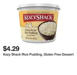 Wegmans Kozy Shack Rice Pudding, Gluten Free Dessert offer