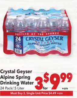 Vallarta Supermarkets Crystal Geyser Alpine Spring Drinking Water offer