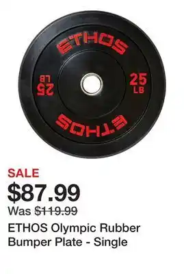 Dick's Sporting Goods ETHOS Olympic Rubber Bumper Plate - Single offer