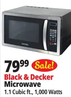 Ocean State Job Lot BLACK+DECKER 1000W Stainless Steel Microwave Oven offer