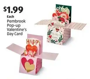 Aldi Pembrook Pop-up Valentine's Day Card offer