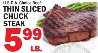 Bravo Supermarkets THIN SLICED CHUCK STEAK offer