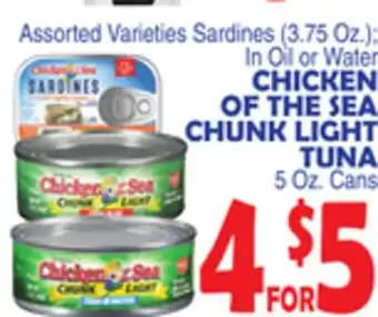 Bravo Supermarkets CHICKEN OF THE SEA CHUNK LIGHT TUNA offer