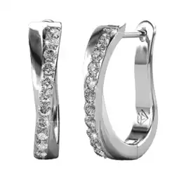 Walmart Cate & Chloe Amaya 18k White Gold Plated Hoop Earrings with Swarovski Crystals Gift for Women offer