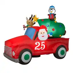 Walmart National Tree Company 8 ft. Inflatable Santa in Vintage Pickup Truck offer