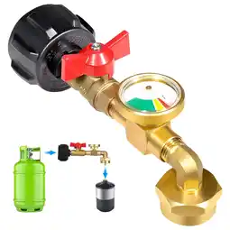 Walmart Fixdono Propane Refill Adapter with Valve and Gauge, Fill 1 lb Bottles from 20 lb Tank, Solid Brass offer