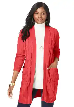 Walmart Jessica London Women's Plus Size Cable Duster Sweater offer