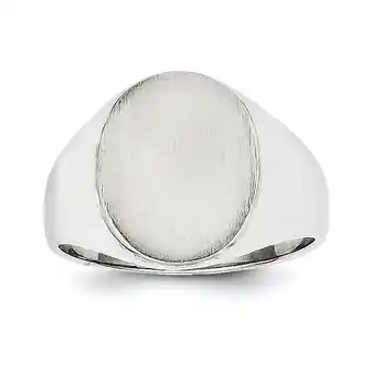Walmart Finest Gold 14K White Gold 17.5 x 14 mm Closed Back Mens Signet Ring - Size 9.5 offer