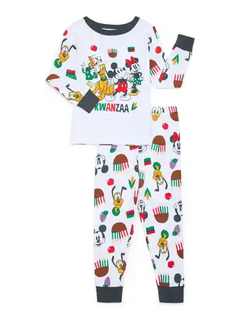 Walmart Mickey and Friends Kids’ Cotton Kwanzaa Pajama Set, 2-Piece, Sizes 4-10 offer